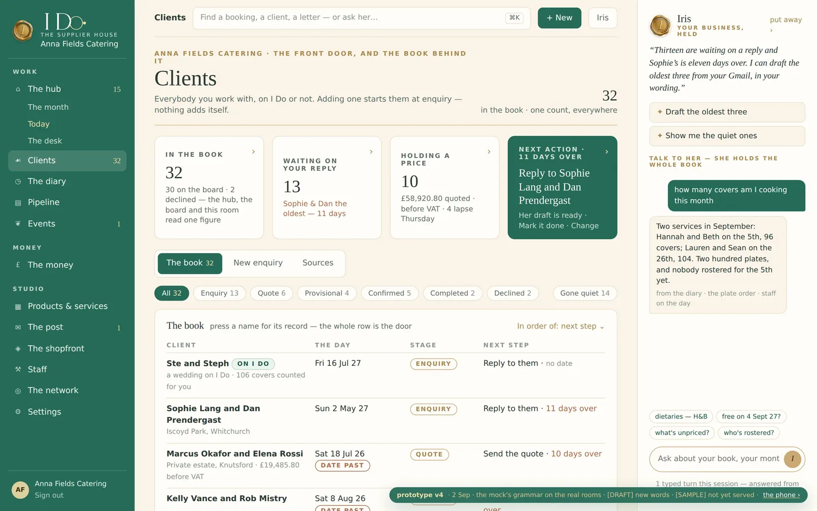 The supplier desk: clients