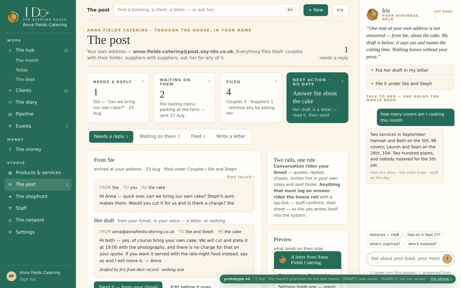 The supplier desk: the post