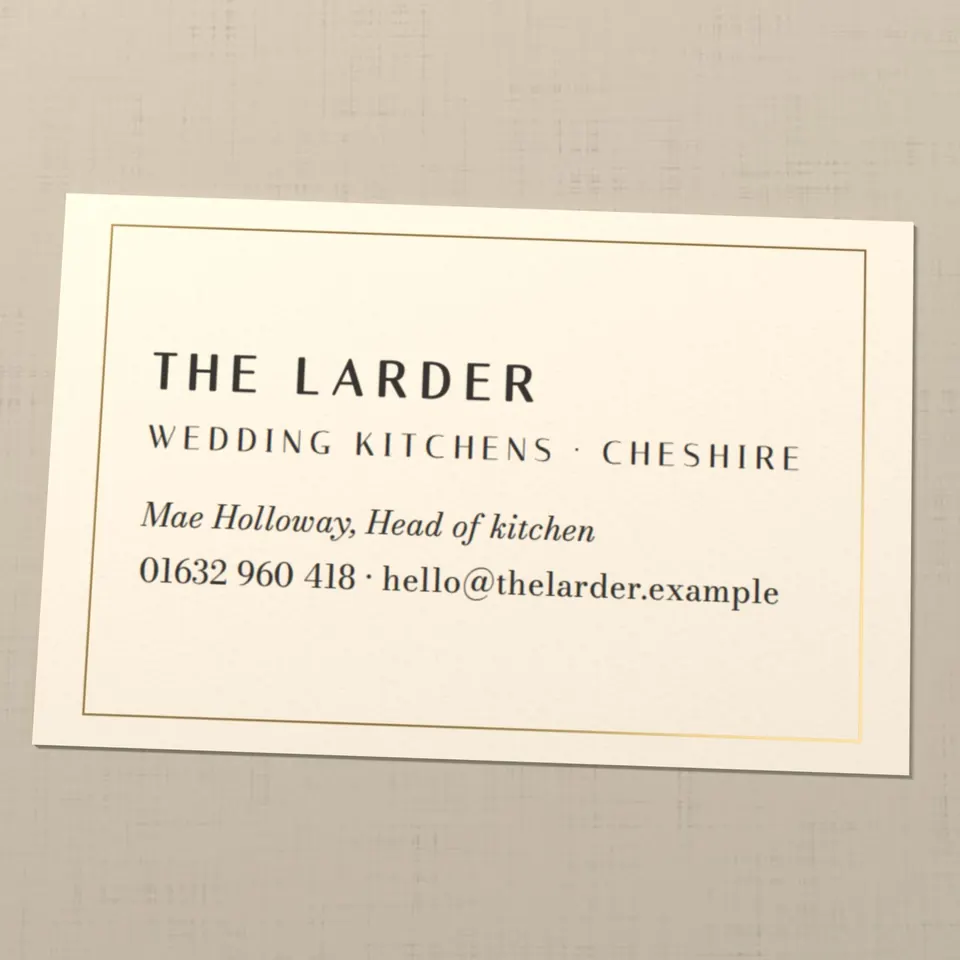 Business cards & print, photographed