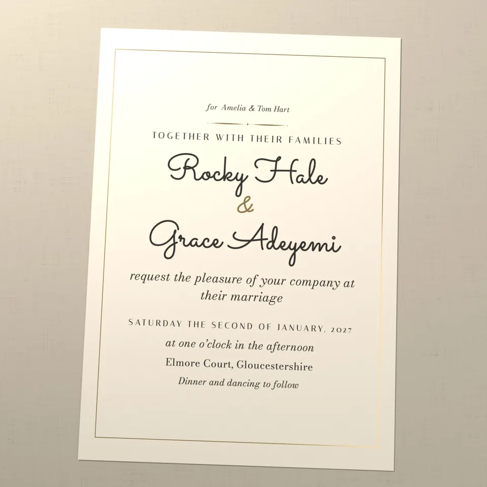 Wedding invitations, photographed